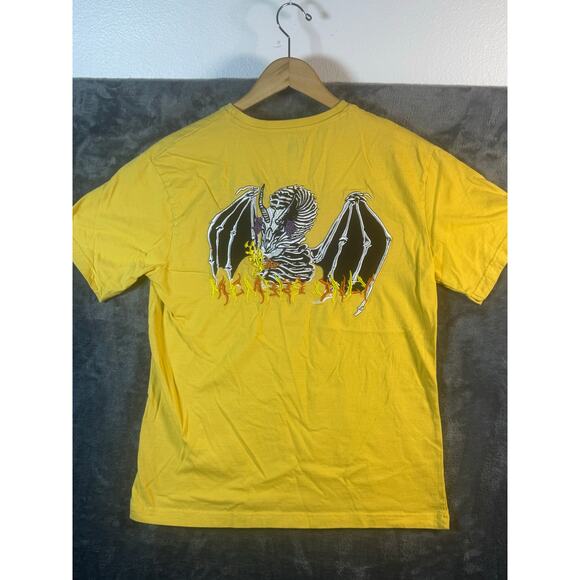 Members Only Embroidered Dragon Graphic T Shirt Men’s Medium Yellow - Picture 1 of 8